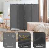 Room Divider, 4 Panel Folding Privacy Screen, 88” Portable Separating with 3 Metal Feet, Partition Room Dividers, Lightweight Freestanding Wall Divider Screen for Office Bedroom Hospital(Grey) Phonjoroo