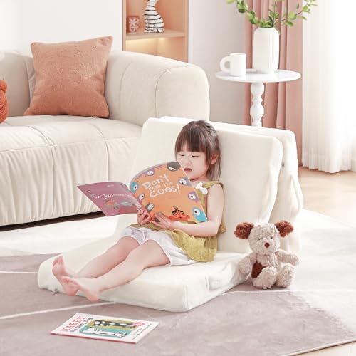 Givjoy Foldable Floor Mattress for Kids, Toddler Washable Tri Folding Floor Nap Mat for Sleeping Daycare, Child Trifold Futon Sofa Bed with Storage Bag for Playroom, Bedroom, Girls and Boys Givjoy