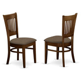 HomeStock Linen White Dining Table Set with 6 Wooden Chairs - Oval Kitchen Table Espresso/37 Chair HomeStock