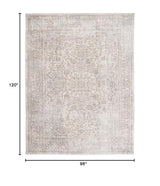 SAFAVIEH Area Rug 8x10 - Evoke Collection - Large - Ivory & Taupe, Distressed Design, Non-Shedding & Easy Cleaning, Ideal for Living Room, Bedroom, Dining Space (EVK256E) SAFAVIEH