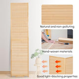 Bamboo Room Divider Folding Privacy Screens, Wall Divider for Room Separation, Portable Room Partitions and Dividers, 5.6FT Bamboo Mesh Woven Room Divider Panel (Beige, 4 Panel) JVVMNJLK