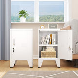 24.5"H Metal Locker Storage Cabinet with Lock - Small Lockable Employees Locking Cabinet Steel Locker Adjustable Shelf & Feet, Single Door Lockable Cabinet for Home, School, Office, Gym (White) pozdeg