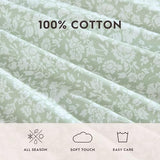 Laura Ashley - Sheets, Cotton Percale Bedding Set, Lightweight & Breathable Room Essentials (Heirloom Ditzy Green, King) Laura Ashley
