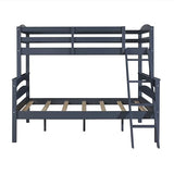 DHP Brady Twin Over Full Solid Wood Bunk Bed with Ladder and Guard Rail in Graphite DHP