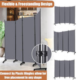 Room Divider Portable 88'' Partition Room Dividers and Folding Privacy Screens 4 Panel Wall Divider for Room Separation，Freestanding Fabric Room Divider Panel with Wheels for Home Office Hospital HOMSCREENER
