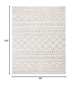 SAFAVIEH Area Rug 8x10 - Arizona Shag Collection - Large - Ivory & Beige, Moroccan Boho Design, Non-Shedding & Easy to Clean, Ideal for Living Room, Bedroom, Dining Space (ASG741A) SAFAVIEH