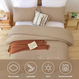 ROSGONIA Twin/Twin XL Comforter Set for Girls Boys Taupe Brown, 1 Tan Comforter & 1 Pillowcase, All Season Kids Comforter Lightweight Dorm Bedding