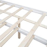 Merax Full Size Platform Bed Frame with Twin Size Trundle and 3 Drawers,Storage LED Headboard,White Merax