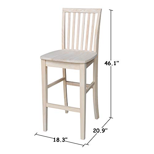 International Concepts 29-Inch Mission Stool, Unfinished IC International Concepts