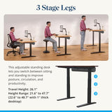 UPLIFTDESK V3 2-Leg Maple Laminate Wood Standing Desk – Adjustable Height, Advanced 1-Touch Memory Keypad, Under Desk Cable Management, Wire Grommets & Rocker Board (Black C-Frame, 80 x 30 inch) UPLIFTDESK