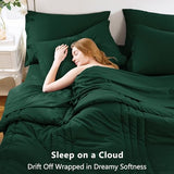 CozyLux Queen Size Comforter Sets - 7 Piece Bed in a Bag Emerald Green Comforter Set with Sheets Queen Bed Set All Seasons, Bedding Set with Down Alternative Comforter, Sheets, Pillowcases & Shams CozyLux