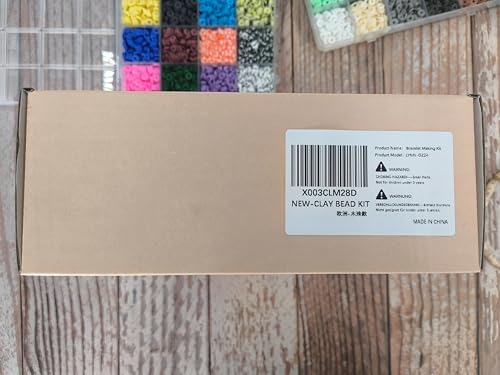 Lynnmos Clay Beads 8000 Pcs 2 Boxes Bracelet Making Kit - 24 Colors Polymer Clay Beads for Bracelet Making Set - Heishi Disc Beads for Jewelry Making kit with Charms and Gift Pack for Girls Lynnmos