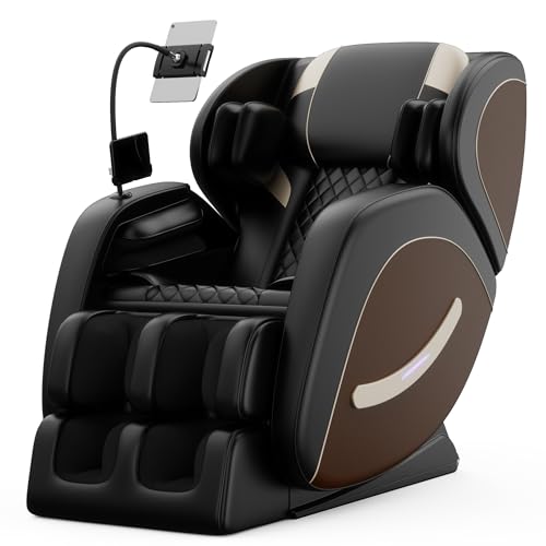 2026 Massage Chair Full Body, Zero Gravity SL-Track Shiatsu Massage Recliner, with Zero Gravity, with Full Body Air Pressure, Heat, APP Control, 6 Fix Point Rollers, Airbags, Deep Yoga Stretch (Brown) AYJOIR