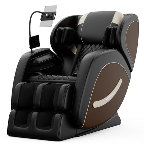 2026 Massage Chair Full Body, Zero Gravity SL-Track Shiatsu Massage Recliner, with Zero Gravity, with Full Body Air Pressure, Heat, APP Control, 6 Fix Point Rollers, Airbags, Deep Yoga Stretch (Brown) AYJOIR
