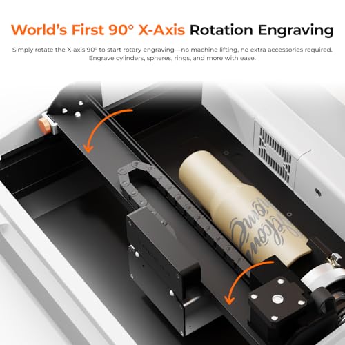 TOOCAA NOVA 20W AI Smart Laser Engraver with 5MP Camera & Auto Focus, Rotary Kit for Tumblers, Class 1 Fully Enclosed Safety, Dual Channel Exhaust, Plug-and-Play Portable Desktop for Home & Business TOOCAA