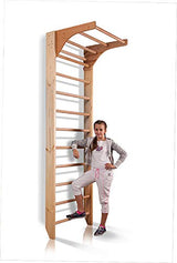 Wooden Swedish Ladder, Stall Bars Set for Physical Therapy & Gymnastics (with Adjustable Pull-up Bar) CleverWood