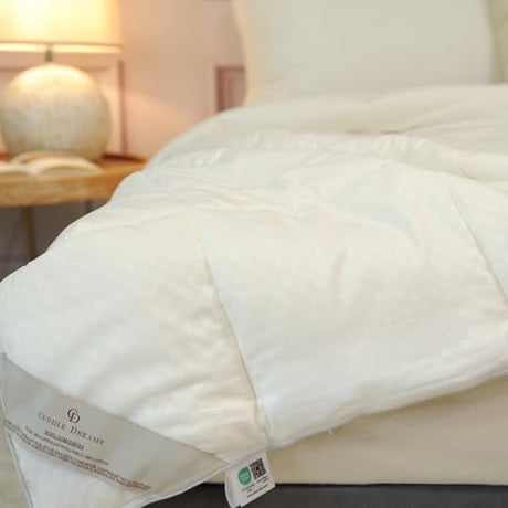 CUDDLE DREAMS Wool Comforter Duvet Insert, 100% Australian Wool Filling with Soft Noiseless Cotton Shell, Natural Warmth (Midweight for All Season, Twin) CUDDLE DREAMS