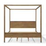 Christopher Knight Home Gana Classic Canopy Bed Frame King Size, 4 Poster King Size Bed Frame and Headboard, Wooden Slat Support, King Bed Frame No Box Spring Needed, Antique Natural