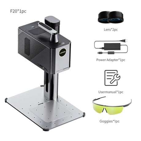 LumiTool 20W True Fiber Laser Engraver - 10X Faster AI Fiber Laser Engraving Machine for Metal, Jewelry, Leather & More - AI-Powered, Deep Engraving, Cloud Data, Compact & Affordable Lumitool
