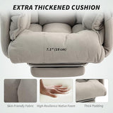 HOMCOM Executive Office Chair Comfy with Foot Rest, Reclining Swivel Computer Desk Chair with High Back, Thick Cushion, Padded Armrest, Adjustable Height, Rolling Wheels, Light Taupe Gray HOMCOM