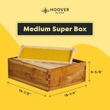 Hoover Hives: The Original Beeswax Coated Beehive Kit. Includes 2 Deep & 1 Medium Boxes with Wooden Frames & Heavy Wax Coated Foundations. Easy Assembly with Predrilled Holes & Screws (Unassembled) Hoover Hives
