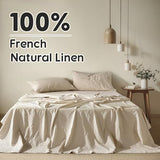 Shilucheng 100% French Linen Sheets - Queen Size Bed Sheets, Breathable & Cooling Pure Linen Sheets,Soft Durable and Tear Resistant -16 Inch Deep Pocket - 4Pcs (Linen, Queen) Shilucheng