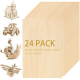 24Pcs 16 x 12 x 1/8 Inch Baltic Birch Plywood Sheets 3mm Unfinished Plywood Sheet for Arts and Crafts, Painting, Pyrography, Wood Engraving, Wood Burning, Laser, Architectural Models ACXFOND