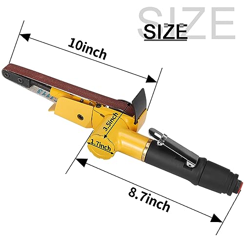 NuoDunco 3/4" x 20-1/2" Pneumatic Sander Air Belt Sander Set With 14Pcs Belts,40/60/80/120Grit,1/4" Air Inlet Mini Air Belt Grinder Air Tool For NuoDunco