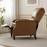 VKNOW Recliner Chair, Faux Leather Recliner with Armrest, Home Theater Seating with Adjustable Push Back and Lumbar Support, Single Sofa for Adults, Lounge Chair for Living Room, Bedroom(Yellow Brown)
