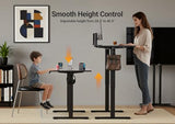 YDN Electric Standing Desk, Adjustable Height Stand up Desk, 48 x 24 Inches Sit Stand Home Office Desks, Black Frame/Black Top YDN