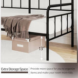 Goltriever Daybed-Metal-Twin-Bed-Frames - with Modern Headboard,Strong Mattress Foundation with Steel Slats Support,No Box Spring Needed,Black Goltriever