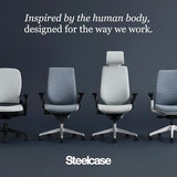 Steelcase Series 1 Office Chair - Ergonomic Work Chair with Wheels for Carpet - Helps Support Productivity - Weight-Activated Controls, Back Supports & Arm Support - Easy Assembly - Graphite, Light Steelcase