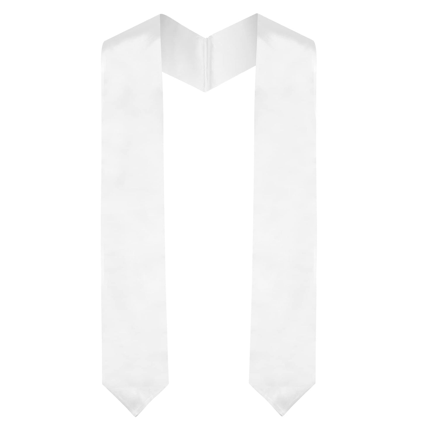 Plain Graduation Stole, Graduation Stole Class of 2025, White Graduation Sash, Classic End With Trim Unisex Adult 70" Graduation Stole for Academic Commencements