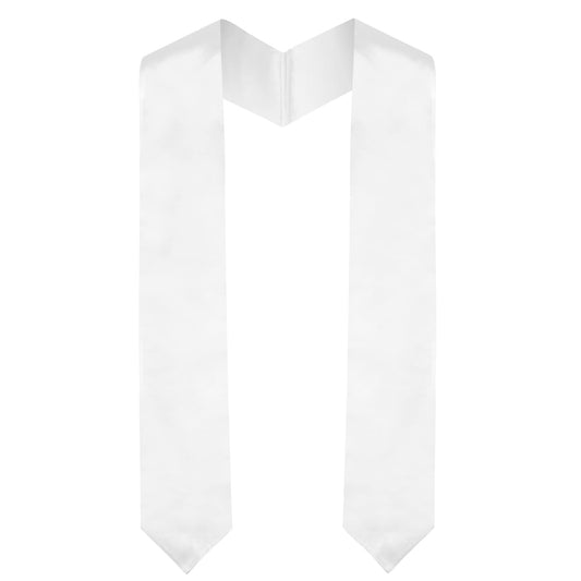 Plain Graduation Stole, Graduation Stole Class of 2025, White Graduation Sash, Classic End With Trim Unisex Adult 70" Graduation Stole for Academic Commencements