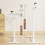 FLEXISPOT Mobile Standing Desk with Wheels Pneumatic Laptop Desk Rolling Computer Cart Movable Height Adjustable Small Sit Stand Desk Computer Workstations Home Use（27.6" W x 15.7" D,White FLEXISPOT