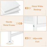 Jakyitvi Small Vanity Desk with Mirror and Drawers, White Makeup Vanity Table with Storage, Compact Vanity for Bedroom, Modern Makeup Desk for Girls, Space-Saving Vanity Table Jakyitvi