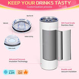 UIRZOTN 25 Pack 20 OZ Sublimation Tumbler Blanks Skinny Straight in Bulk, Stainless Steel Insulated Sublimation Tumbler with Polymer Coating for Heat Transfer, With Lid, Straw, ribbon, Gift Box UIRZOTN