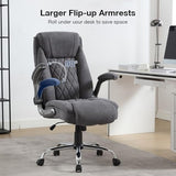 Big and Tall Fabric Office Chair 400lbs High Back Executive Computer Desk Chair with Flip Up Armrest, Breathable Fabric Adjustable Height Ergonomic Home Office Heavy Duty KWKSV