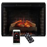 Modern Ember Uptown 33" Smart Electric Fireplace Insert with Remote Control, Compatible with Alexa - 1,000 Sq Ft Electric Heater with Realistic Flames and Log Set Modern Ember