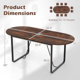 Giantex 71" Conference Table, Large Oval Meeting Table with Cable Management Grommet, Sturdy Metal Legs, Industrial Business Training Seminar Desk for Office Conference Room Boardroom Giantex