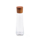 nambe Vie Decanter with Stopper | 12-Inch | Decanter for Whiskey, Wine, Liquor | Made of Glass and Acacia Wood | Contemporary Glass Barware | Dishwasher Safe Nambe