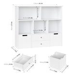 FOTOSOK Toy Storage Organizer with 4 Drawers, Toy Organizers and Storage with Concealed Wheels and 5 Storage Cubbies, Multifunctional Storage Chest Kids Storage Organization, Playroom Furniture, White FOTOSOK