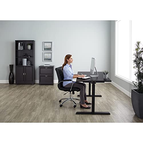 Realspace® Magellan 60" W Pneumatic Height-Adjustable Standing Desk, Cherry Realspace