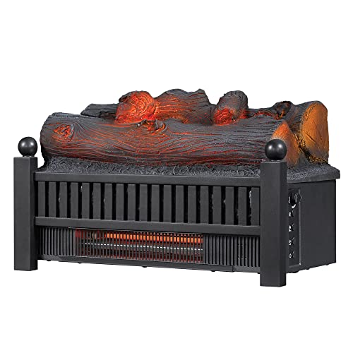 duraflame® Electric Log Set 1,000 Sq Ft Infrared Heater, Faux Logs Insert with LED Flames for Existing Fireplaces, Crackling Sounds, Remote Control Included Duraflame