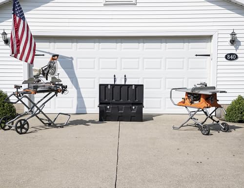 Buyers Products 1712240 Black Poly All-Purpose Storage Chest w/Hasp & Stainless Steel Hinge, 6.3 cu. ft, Made In The USA, Lightweight Storage, Dent-Resistant, Outdoor Storage Box Buyers Products Company