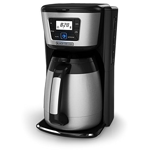 BLACK+DECKER 12-Cup Thermal Coffee Maker, Keep Coffee Hot with Insulated Stainless Steel Carafe, Digital Controls, Easy to Clean.