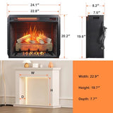 Innoflame 23" Realistic Electric Fireplace Insert with Remote Control - 4-Color Adjustable Flames, 9H Timer, Low Noise, Overheat Protection, 1500W (23"x19.7") Innoflame