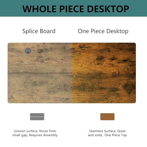 Whole Piece Manual Standing Desk Adjustable Height with Lockable Casters- Hand Crank Stand up Desk with Wheels, Mobile Sit to Stand Workstation with Handle iWkstation