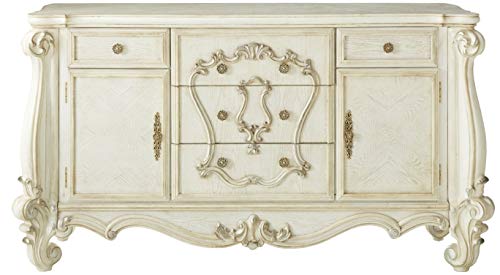 Acme Versailles Wooden 5 Drawer Dresser in Bone and White ACME Furniture