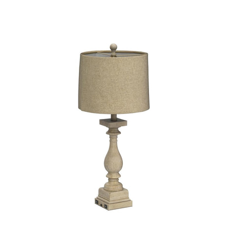 BOBOMOMO 27.75" Table Lamp with USB C+A Charging Ports Set of 2 Antique Nightstand Lamp for Bedroom Living Room Farmhouse Office Retro Rustic Resin Bedside Desk Lamps Washed White BOBOMOMO